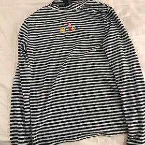 Striped Mickey rainbow text top